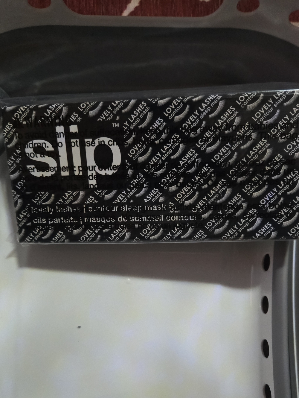 slip Black Face Mask with Repeat Logo Pattern